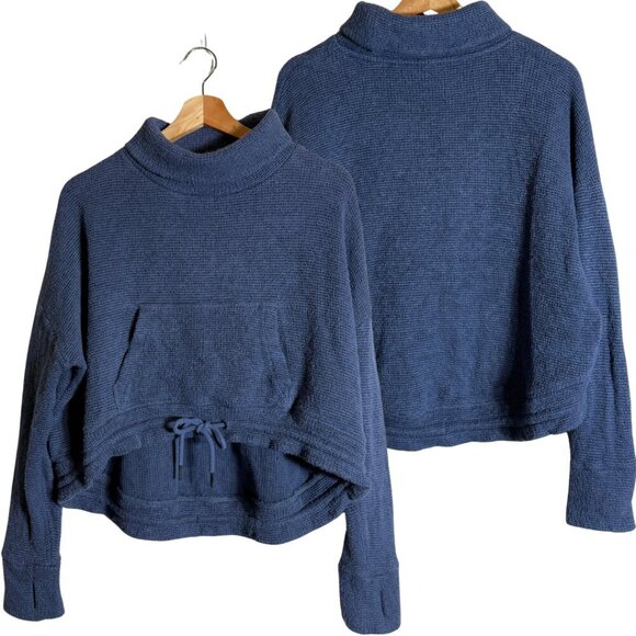 Sweaty Betty Bouclé Funnel Neck Sweatshirt Pullover Women's Medium 8-10 Blue - Picture 2 of 15